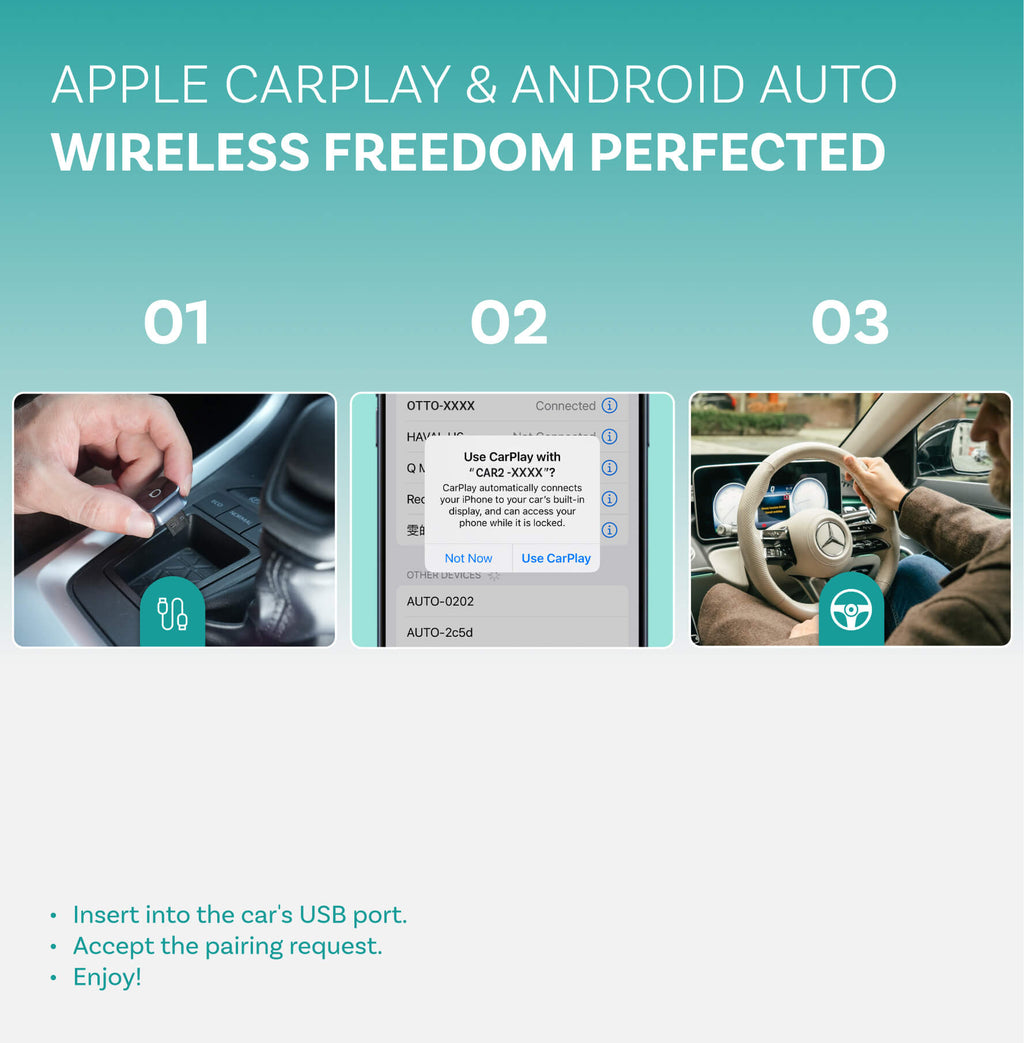Ottocast Mini Cube 3.0 Wireless CarPlay/Android Auto Adapter